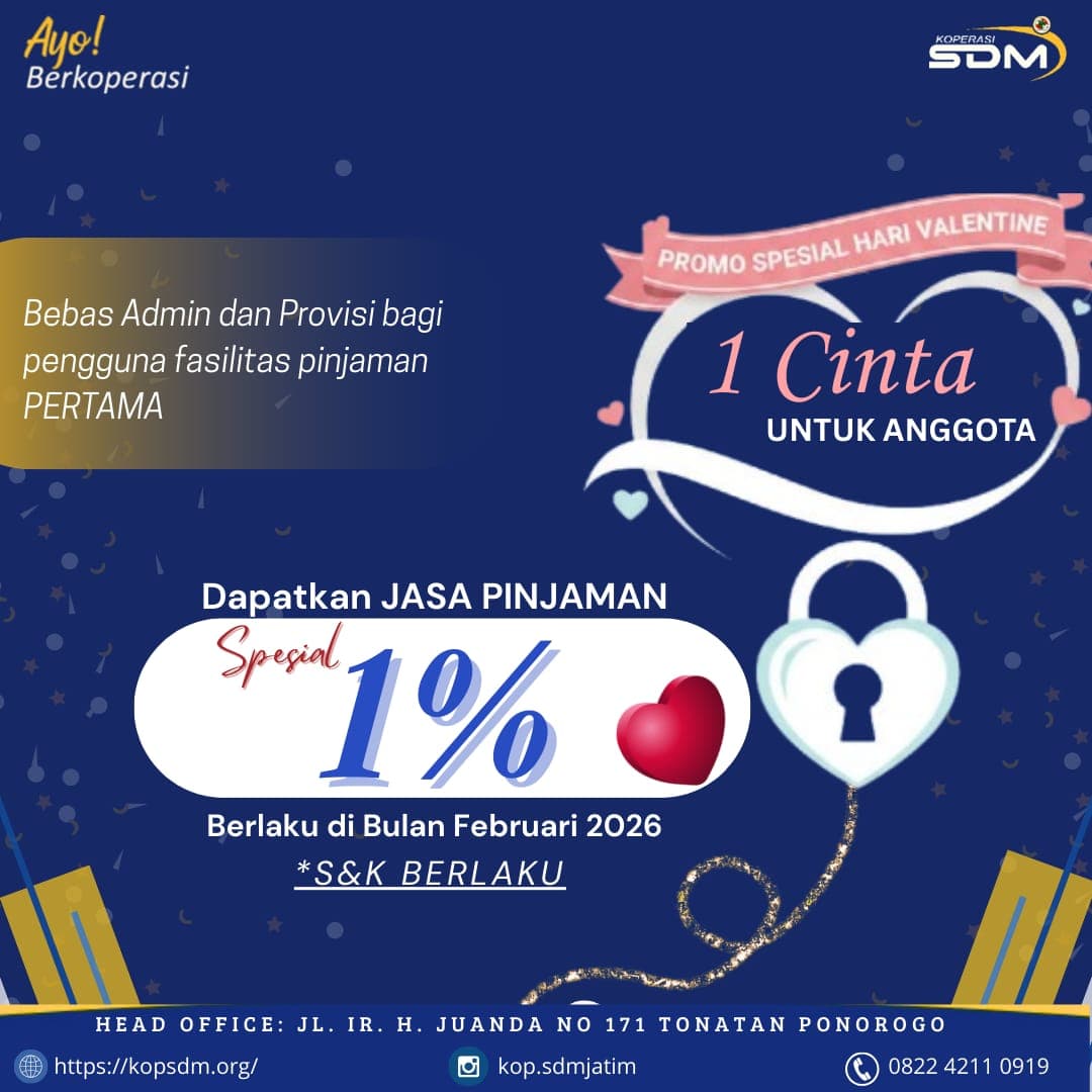 Koperasi Konsumen Sumber Dana Makmur Jatim - Program Promo Pinjaman Februari